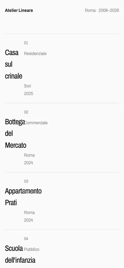 Anteprima smartphone del concept Atelier Lineare