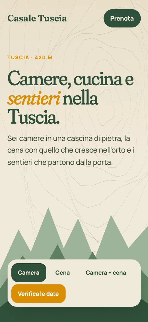 Anteprima smartphone del concept Agriturismo Casale Tuscia