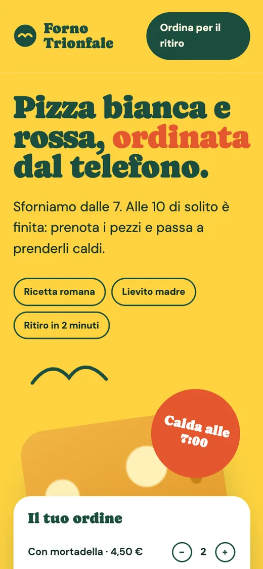 Anteprima smartphone del concept Forno Trionfale