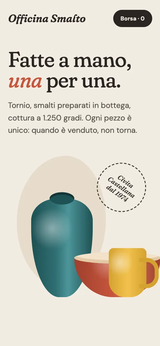 Anteprima smartphone del concept Officina Smalto