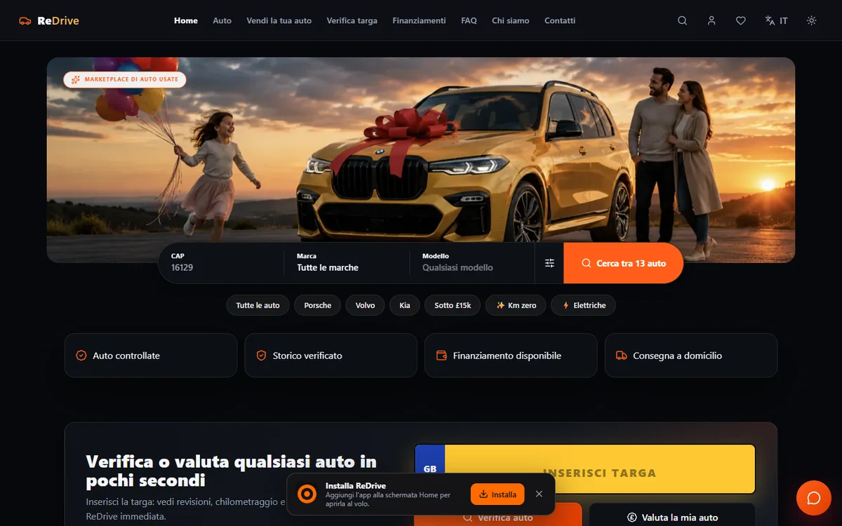 Il sito ReDrive su computer