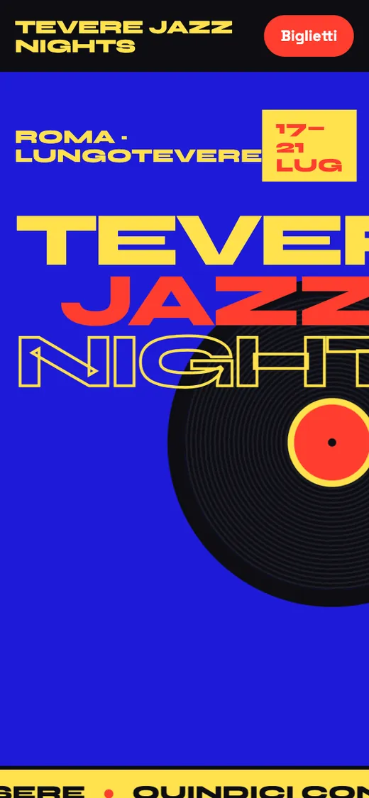 Anteprima smartphone del concept Tevere Jazz Nights